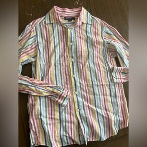 Daniel Cremieux Multicolor Rainbow Striped Shirt !!